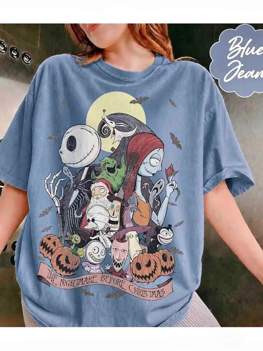 Comfort Colors The Nightmare Before Christmas Tee, Jack and Sally Graphic Shirt